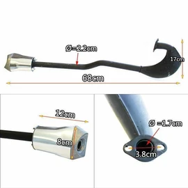 TDR Motorised Exhaust Pipe Muffler Set for 80cc 66cc 60cc 49cc 2 Stroke Engine Kit Bicycle Snake Shape Motorized Push Bike