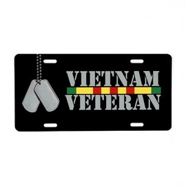 CafePress Vietnam Veteran Dog Tags Aluminum License Plate, Front License Plate, Vanity Tag