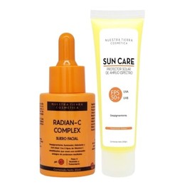 Nuestra Tierra Cosmética Kit Radian-C Complex Suero Facial con Sun Care FPS 50+ Despigmentante