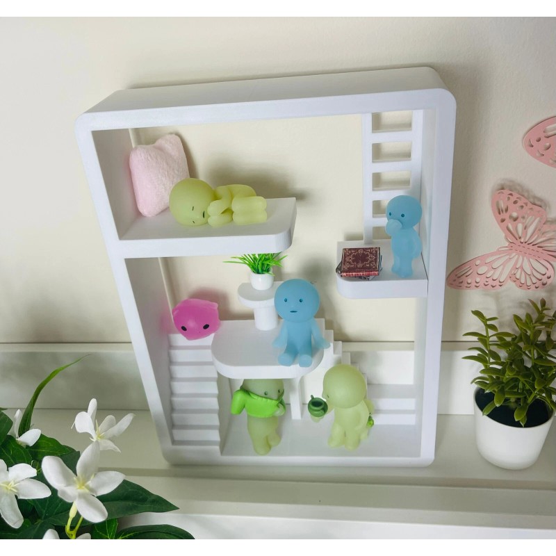 Smiski White Smiski House Display | Mini Figure Shelf Stand