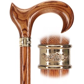 Royal RC Canes Hand-Specific Espresso Walking Cane for Men and Women – 38" Solid American Oak with Embossed Brass Collar, Ergonomic Hand-Specific Design, Walking Stick for Men and Women