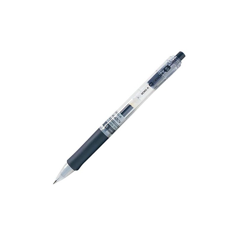 Dong-A Q-Knock Retractable Gel Ink Pen, 0.5mm, Dozen Box, Black