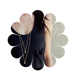 Allereya Vintage Layered Coin Disc Necklace Gold Pearl Necklace Coin Pendant Necklace Tiny Coin Choker Necklace Jewellery for Women and Girls, Zinc