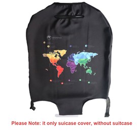MosaiRudo Thicker Luggage Cover Elastic Suitcase Cover Protector Fits 18-32 Inch Suitcase Travel Accessories (Abstract Map, S)