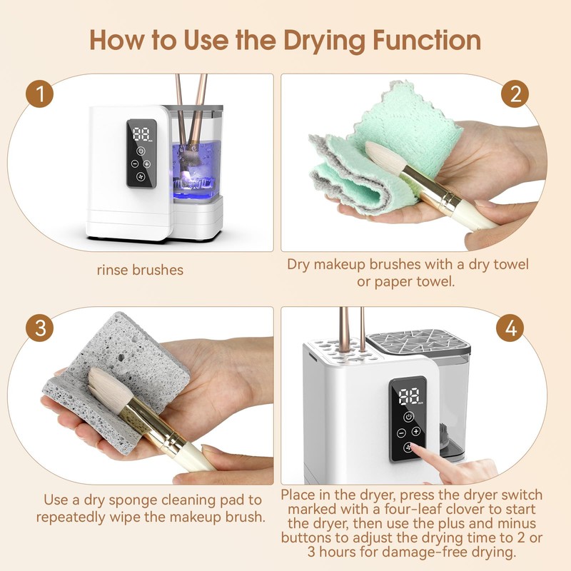 3 IN 1 Electric Makeup Brush Cleaner Machine With Makeup