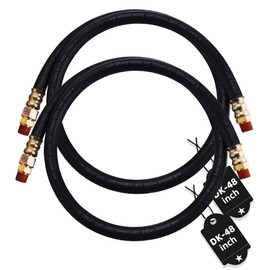 2PCS 3/8” Air Brake Chamber Hose，3/8” Fit End x 3/8” Swivel End Rubber Air Brake Hose Assembly, SAE J1402 Air Brake Hose for Semi Truck - 48inch