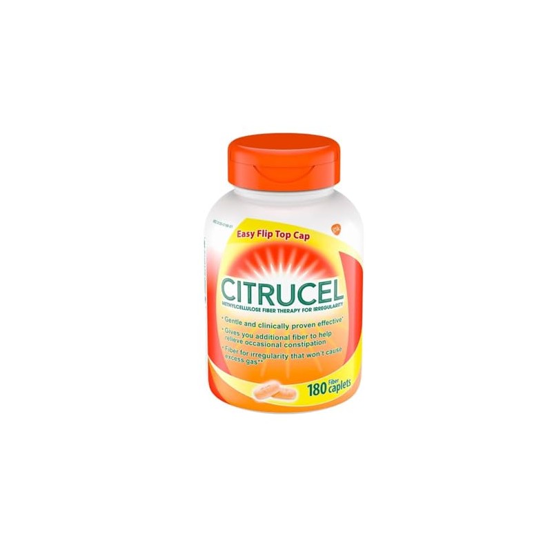Citrucel Methylcellulose Fiber Therapy for Regularity, Fiber Caplets, 180-Count Bottle
