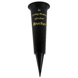 Special Graveside Memorial Grave Spiked Flower Vase In Loving Memory Special Memorial Vase for Graves - Plastic Cemetery Flower Holder with Spike, (2, Brother)