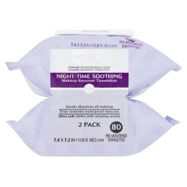 Equate Beauty Night-Time Soothing Makeup Remover Wipes, 40 count, 2 Pack