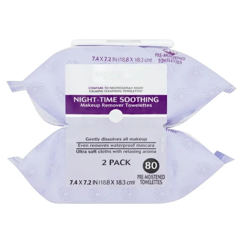 Equate Beauty Night-Time Soothing Makeup Remover Wipes, 40 count, 2