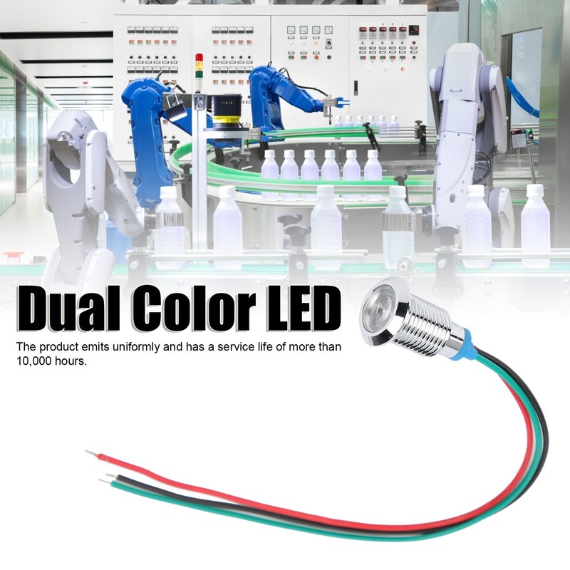 4 Sets PreWired Round LEDs Waterproof Dustproof 2-Color Common Cathode