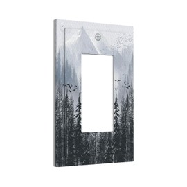 Tewujay Outlet Covers Misty Forest Nature Tree Mountain Woodland 1 Gang Wall Plate Single Rocker Light Switch Cover Decorative GFCI Receptacle Cover Electrical Switchplate for Bathroom Bedroom Decor