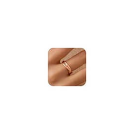 AIBELOPY 18K Gold Plated Interlocking Fidget Anxiety Ring 925 Sterling Silver Stackble Rings for Women Spinner Ring Minimalist Trendy Triple Knuckle Rings Jewelry (Rose Gold, 8)
