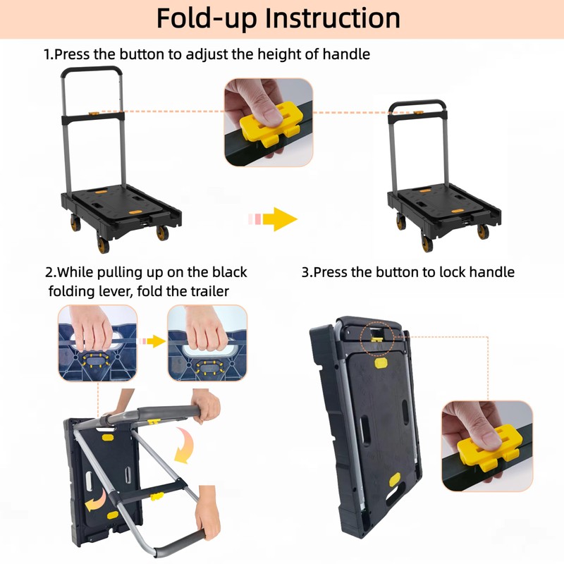 Platform Truck Folding Hand Truck 330 LB Heavy Duty Utility