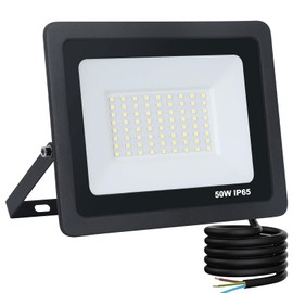 Mille Lucciole Outdoor LED Spotlight 50 W Cool White 6500 K 5000 LM Headlight 72 LED IP65 Waterproof Outdoor Spotlight Black for Bright Garden Garage Sports Field Yard Floodlight