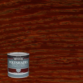 Minwax PolyShades Wood Stain + Polyurethane Finish – ½ Pint, Bombay Mahogany, Gloss