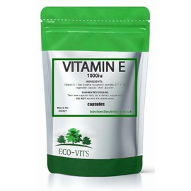 Natural Vitamin E 1000IU High Strength 60 Vegetarian Capsules High Absorption, Antioxidant Support, Immune System Health, Skin & Hair, Heart & Eye Health