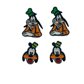 Goofy Cartoon Character Metal Enamel Stud Earrings 2 Pair