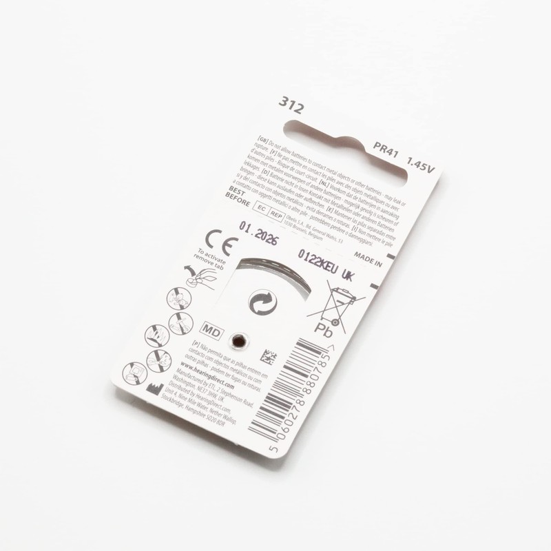 Hearing Aid Batteries Size 312 by Hearing Direct - Pack
