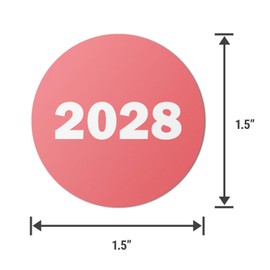2028 Year Labels Stickers (Peach) - 0.75" Round Circle Dot Color Coded Label Chart Stickers for Class of 2028 Graduation, Medical Files, Book Keeping, Inventory Supplies (600 Labels on Sheet)