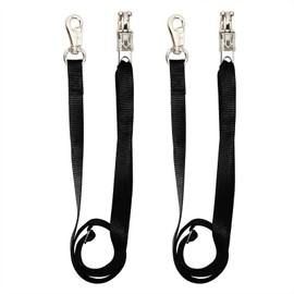 HDYEGY 2PCS Cross Ties,Adjustable Nylon Cross Ties for Horse Horse Trailer Tie with Panic Snap and Bull Snap, Adjustable Length from 44.5-78.5 Inch,Black