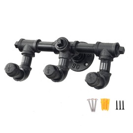 Y-Nut Industrial Pipe Robe Towel Rack Hooks - Rustic Iron Clothes Coat Hanger Holders with Screws HOOK-03