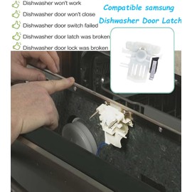 DD81-01629A DD81-01549A Dishwasher Door Latch Fits DD81-02132A DD81-01629A, with DW80K5050US DW80K7050UG DW80R5060US DW80R5061UG DW80F600UTW