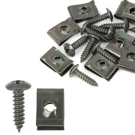 X AUTOHAUX 10 Sets 4.2x16mm Car Clips U Clip Screw Assortment Army Green