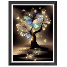 Jakener Cross Stitch Kits for Adults Beginners - Tree of Life Elves Embroidery Kits for Adults Beginners,11CT Counted Embroidery Needlepoint Kits DIY Home Decor 12x16 Inch