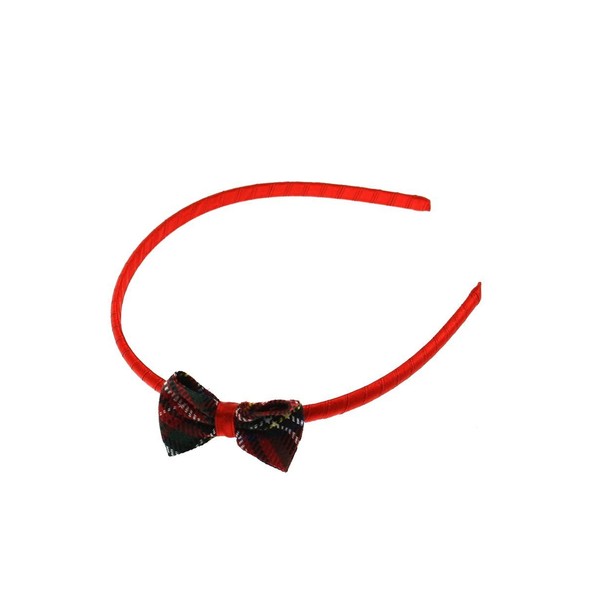 Zac's Alter Ego 1.5cm Tartan Alice Band with Bow
