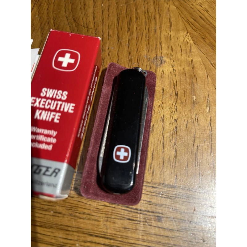 WENGER Swiss Executive Knife - Black Knife File Tweezers New