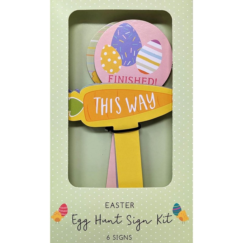 YLAB 2 Pack of 6 Easter Egg Hunt Signs –
