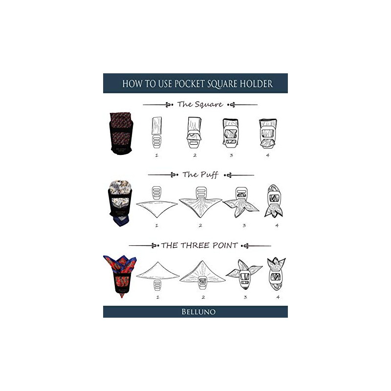 Pocket Square Holder, Keeps Handkerchiefs in Place and Shaped, Suit