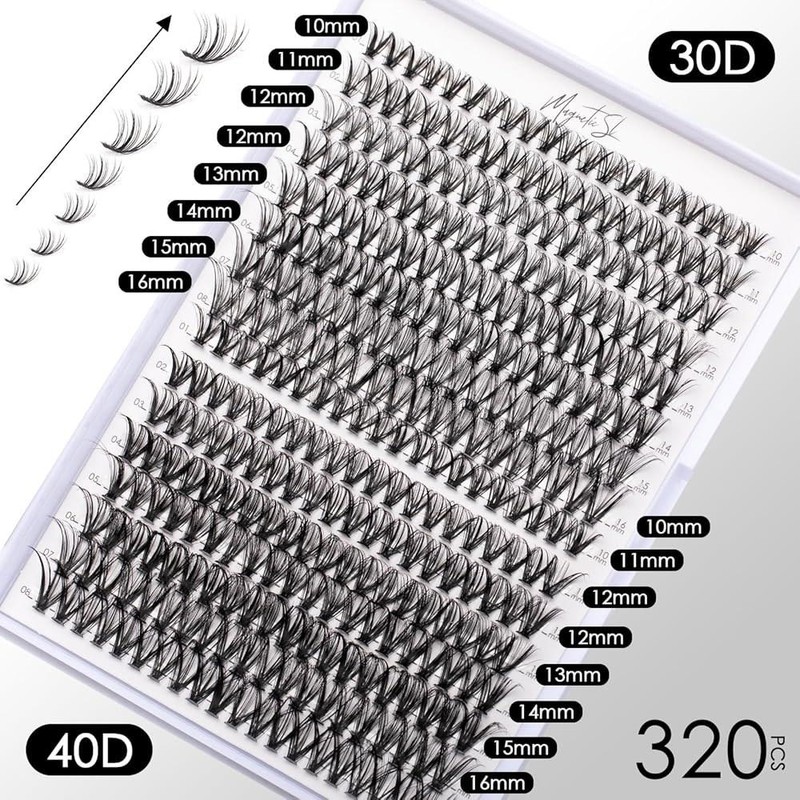 Lash Cluster 래쉬 클러스터 DIY 연장 키트 320개 개별 30D