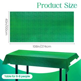 1 pcs Green Holographic Laser Tablecloth 40" x 108" Christmas Table Cloth Shimmer Shining Plastic Metallic Table Cover for Jungle Safari Wild One Baby Shower Birthday Party Decoration Supplies