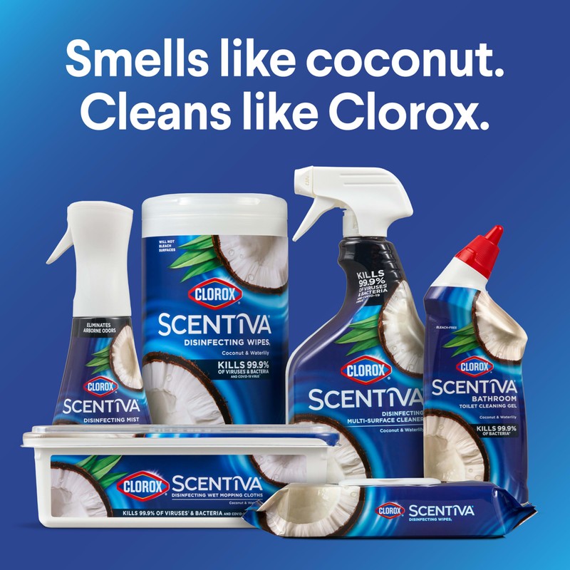 Clorox Scentiva Disinfecting Mist, Coconut and Waterlily, Refill, 16 Fluid