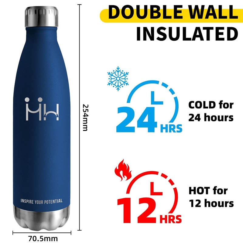 Grsta Drinking Bottle, 500 ml, Stainless Steel Drinking Bottle with