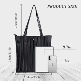 Energather Tote Bags, PU Leather Tote Bag Purse Shoulder Tote Bag for Women and Girls, Casual Tote Handbag for Work (white)