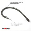 Phoxinus Curve Shank Carp Hooks, 50 Pack, Barbless, Size 12.
