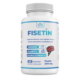 Logic Nutra Fisetin Double Strength - Fisetin Supplements 200 mg - Non-GMO, Vegan, & Gluten Free - 60 Capsules - Potent Antioxidant Supplement for Wellness Support