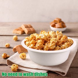 Paper Bowls Disposable, 150Pack 12OZ/16OZ/20OZ Bowls Disposable Heavy Duty, Compostable Paper Soup Bowls, Biodegradable White Sugarcane Bowls, Party Serving Bowls For Dessert, Salad, Hot And Cold Food