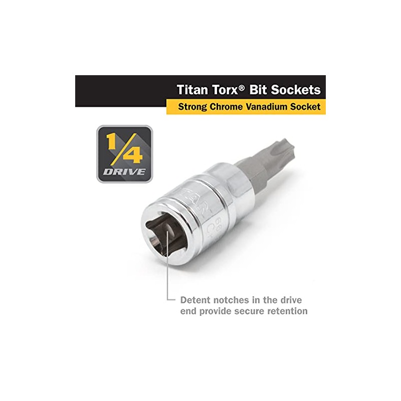 Titan Tools 66915 1/4-Inch Drive x T15 Star Bit Socket