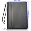 Junior Zippered Padfolio with A5 Notepad - Matt Black PU