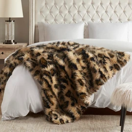 Hyde Lane Faux Fur Throw Blanket, Luxury Fluffy Leopard Blankets for Home Couch and Bed, Fuzzy Plush Animal Coat Color Throws for Decoration, Gift for Women, 60x80