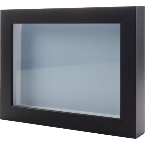 Black 20x24 Wood Shadow Box Display Frame with Blue Acid-Free