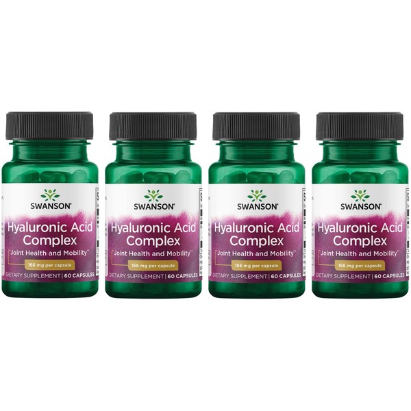 Swanson Hyaluronic Acid Complex 166 mg 60 Caps 4 Pack