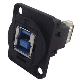 FEEDTHRU, USB3, B to A, Black Plastic | USB ADAPTERS CONNECTORS, 1 X Qty - CP30206N