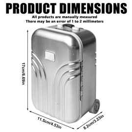 Pack of 2 Creative Suitcases Money Box, Money Box, Simulation Travel Suitcase, Made of Plastic, Small Trolley Luggage, Piggy Bank, Small Storage Box for Jewellery for Children and Adults (Orange +