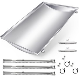 Hiorucet Grill Replacement Parts for Charbroil Tru-Infrared 3 Burner 463250512, 463251713, 463250511, 466250511, Stainless Steel G517-6600-W1 Trough, Grill Burner, Igniter and Carryover Tubes.