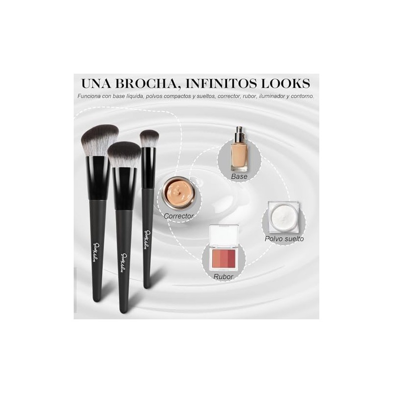 Start Makers Brochas Maquillaje Set Base Contorno Corrector Herramientas Angulares